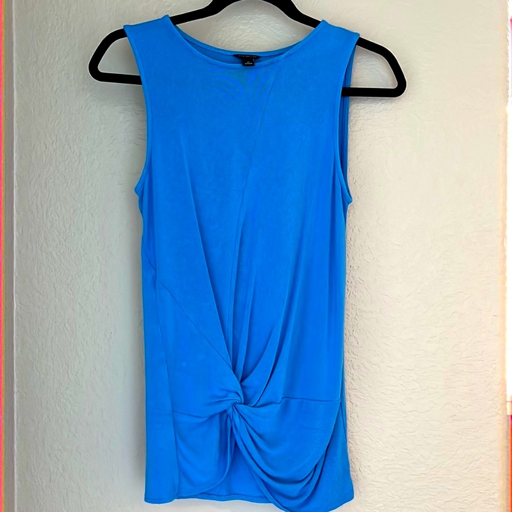 Ann Taylor Blue Twist-Front Top